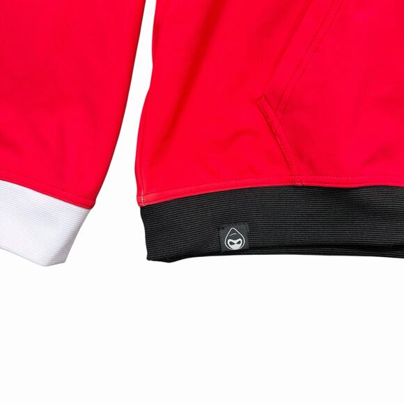 Drunk Munk Hero Hoodie Mens Sz M Red Yellow Doop Zip Up Cosplay Jacket Superhero - Picture 6 of 9